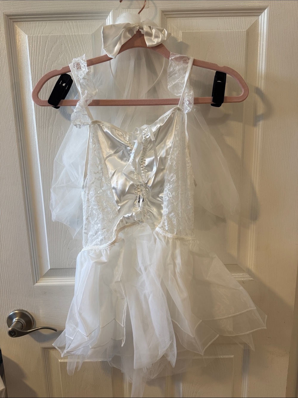 White lace wedding lingerie with Veil